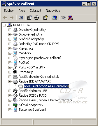 Windows XP - Správce zařízení - Řadiče IDE ATA/ATAPI - nVidia ID