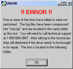 DriveCheck 6 Error DriveCheck 6 Error