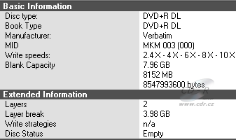 LG GSA-H12N - CDspeed DVD+R DL Verbatim info