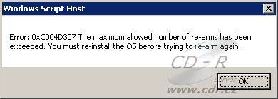 Čtvrtý pokus o SLMGR -rearm Čtvrtý pokus o SLMGR -rearm