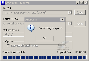 Asus DRW-1814BLT - DVDForm formát UDF 1.5