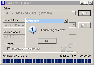 Asus DRW-1814BLT - DVDForm formát UDF 2.0