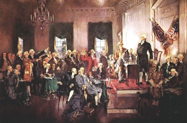 Podepisování Ústavy USA, Philadelphia, rok 1787
