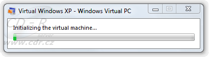 Virtual Windows XP - inicializace virtuální mašiny