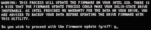 Intel SSD Firmware Update - Warning Intel SSD Firmware Update - Warning