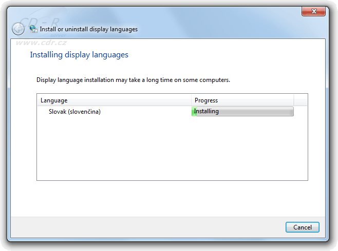 Windows 7 - instalace slovenštiny