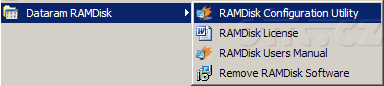 Dataram RAMdisk - Start Menu Dataram RAMdisk - Start Menu