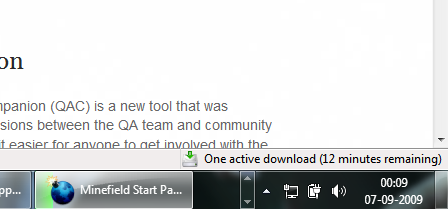 Chystané novinky do Firefoxu 4: Průběh stahování ve Windows 7 Chystané novinky do Firefoxu 4: Průběh stahování ve Windows 7