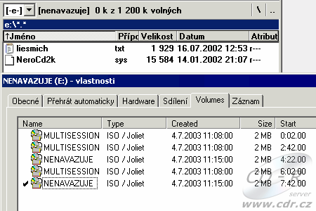 Nero Multimounter jedna session Nero Multimounter jedna session