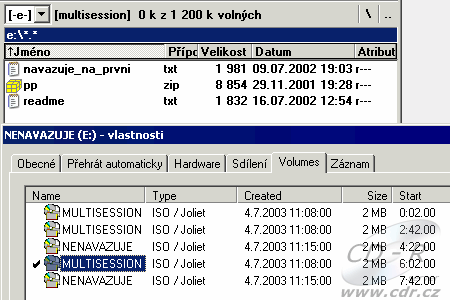 Nero Multimounter druhá session Nero Multimounter druhá session