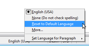 OpenOffice 3.3 Resetting Text To The Default LanguageInWriter