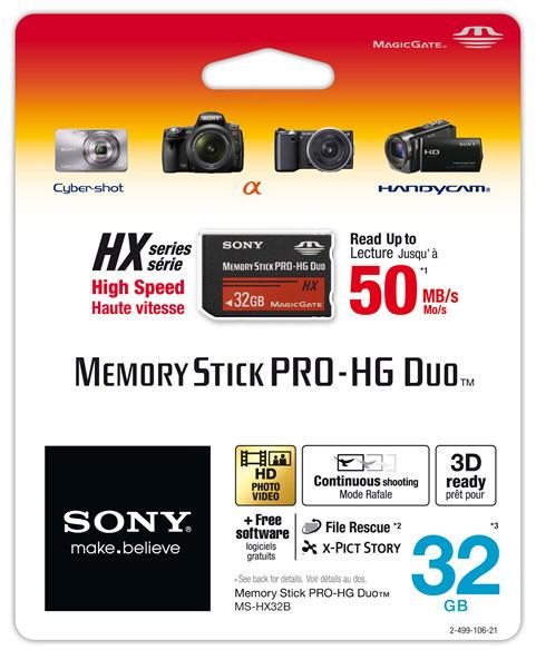 Sony Memory Stick PRO-HG Duo HX 50MB/s Sony Memory Stick PRO-HG Duo HX 50MB/s
