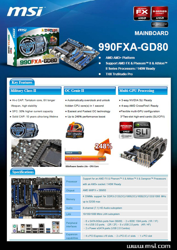MSI 990FXA-GD80 - specifikace