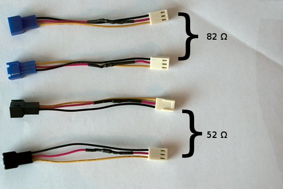 Noctua NH-C14, odporové zátěže pro nižší otáčky