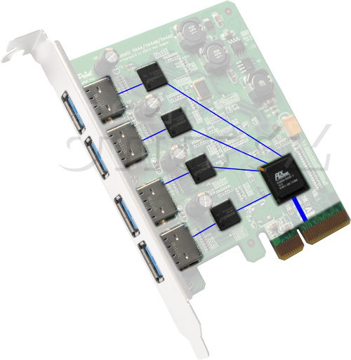 HighPoint RocketU 1144A (RU1144A) USB 3.0 PCI Express ×4 karta - nákres zapojení HighPoint RocketU 1144A (RU1144A) USB 3.0 PCI Express ×4 karta - nákres zapojení