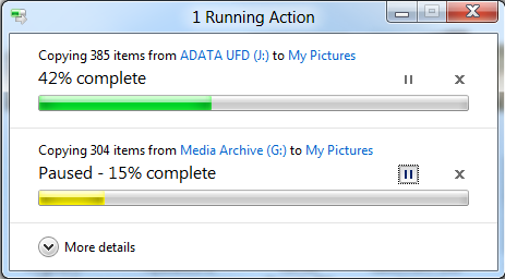 Kopírování ve Windows 8 - pozastavení jednoho