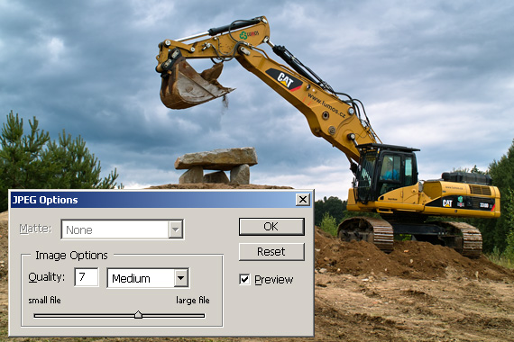 Photoshop JPEG kvalita 7 Photoshop JPEG kvalita 7