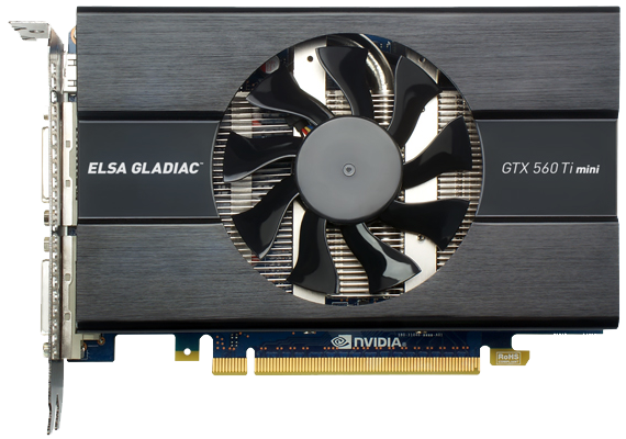 ELSA Gladiac GeForce GTX 560 Ti mini - front ELSA Gladiac GeForce GTX 560 Ti mini - front