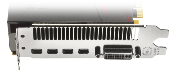 AMD Radeon HD 6990 výstupy mini DisplayPort 1.2 AMD Radeon HD 6990 výstupy mini DisplayPort 1.2