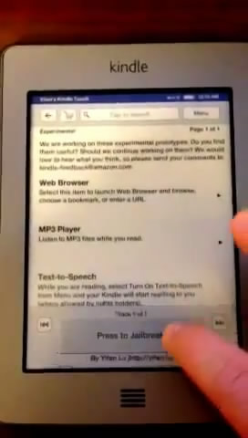 Kindle Touch - Press to Jailbreak Kindle Touch - Press to Jailbreak