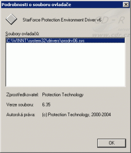 StarForce Protection Driver - podrobnosti ovladače