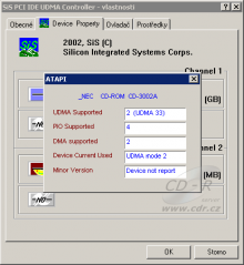 SiS IDE řadič - Device Property - CD