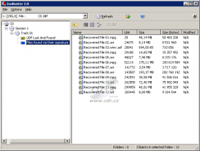 ISOBuster - nalezené soubory na SecuRec zabezpečeném disku