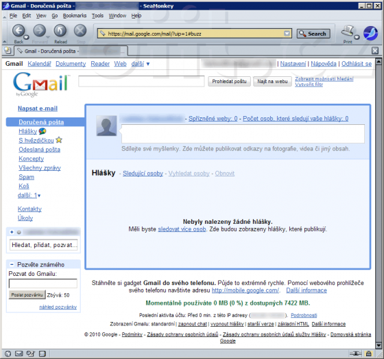 Hlášky Google v Gmailu