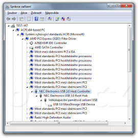 Správce zařízení - NEC Electronics USB 3.0 Host Controller Správce zařízení - NEC Electronics USB 3.0 Host Controller