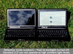 Pixel Qi - srovnání venku (reflektivní režim) Pixel Qi - srovnání venku (reflektivní režim)