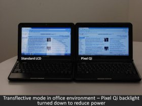 Pixel Qi - srovnání uvnitř (transreflektivní režim) Pixel Qi - srovnání uvnitř (transreflektivní režim)