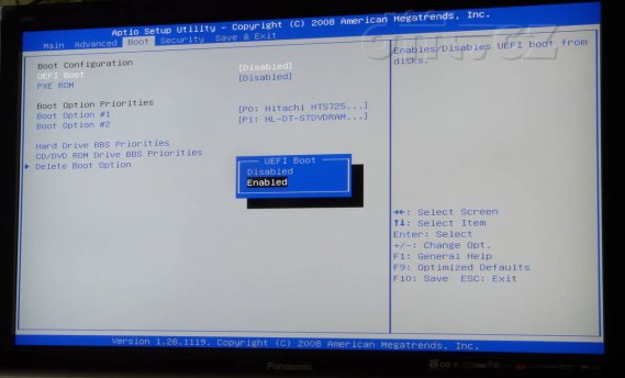 ASUS N82Jv: zapnutí UEFI bootování