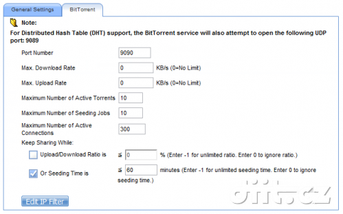 Plextor PX-NAS2 - Download Service - BiTorrent setting