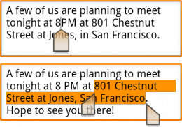 Google Android 2.3 výběr textu Google Android 2.3 výběr textu