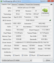 MSI GT663: GPU-Z