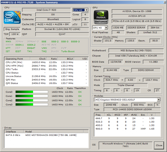GeForce GTX 590: HWiNFO32