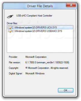 „Windows 8“ M1 - USB xHCI Compliant Host Controller - Driver File Details