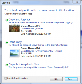 Konflikt při kopírování ve Windows 7
