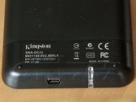 Kingston HyperX SSD 120GB upgrade kit - externí USB 2.0 box (štítek)