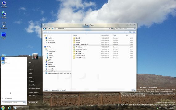 Windows 8 - Plocha, průzkumník, vypnuté Metro, Ribbon, kulaté okraje oken