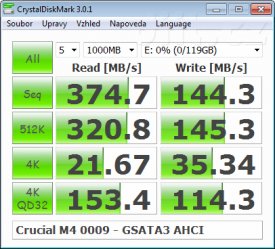 Crucial M4 SSD 128GB - CrystalDiskMark - Marvell GSATA3