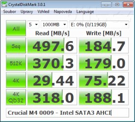 Crucial M4 SSD 128GB - CrystalDiskMark - Intel SATA3