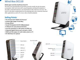 MSI WindBox DC110 Datasheet 1
